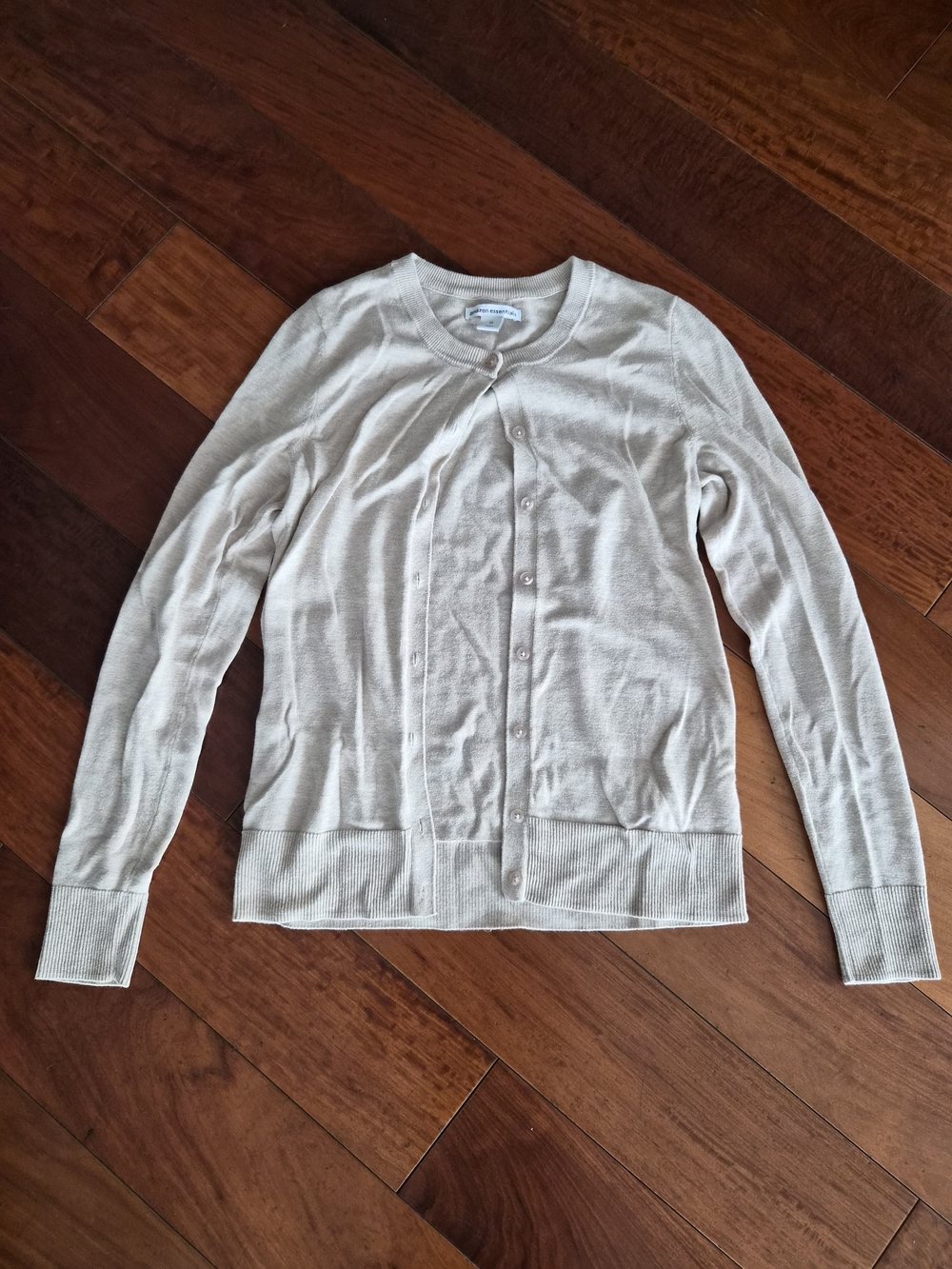 Amazon Essentials Lightweight Crewneck Cardigan Sweater - Beige XS